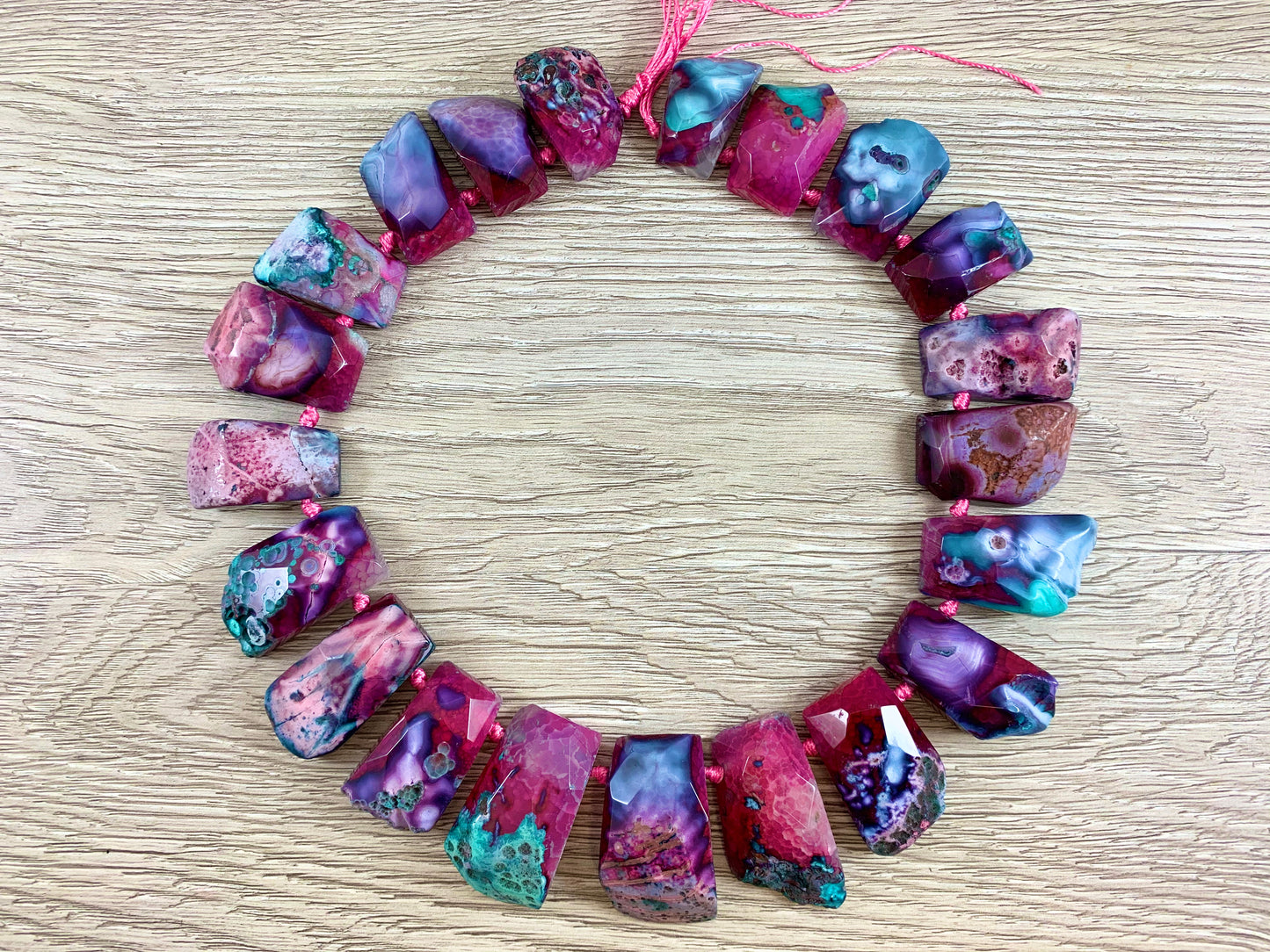 Agate Top Drilled Trapezoid Strand