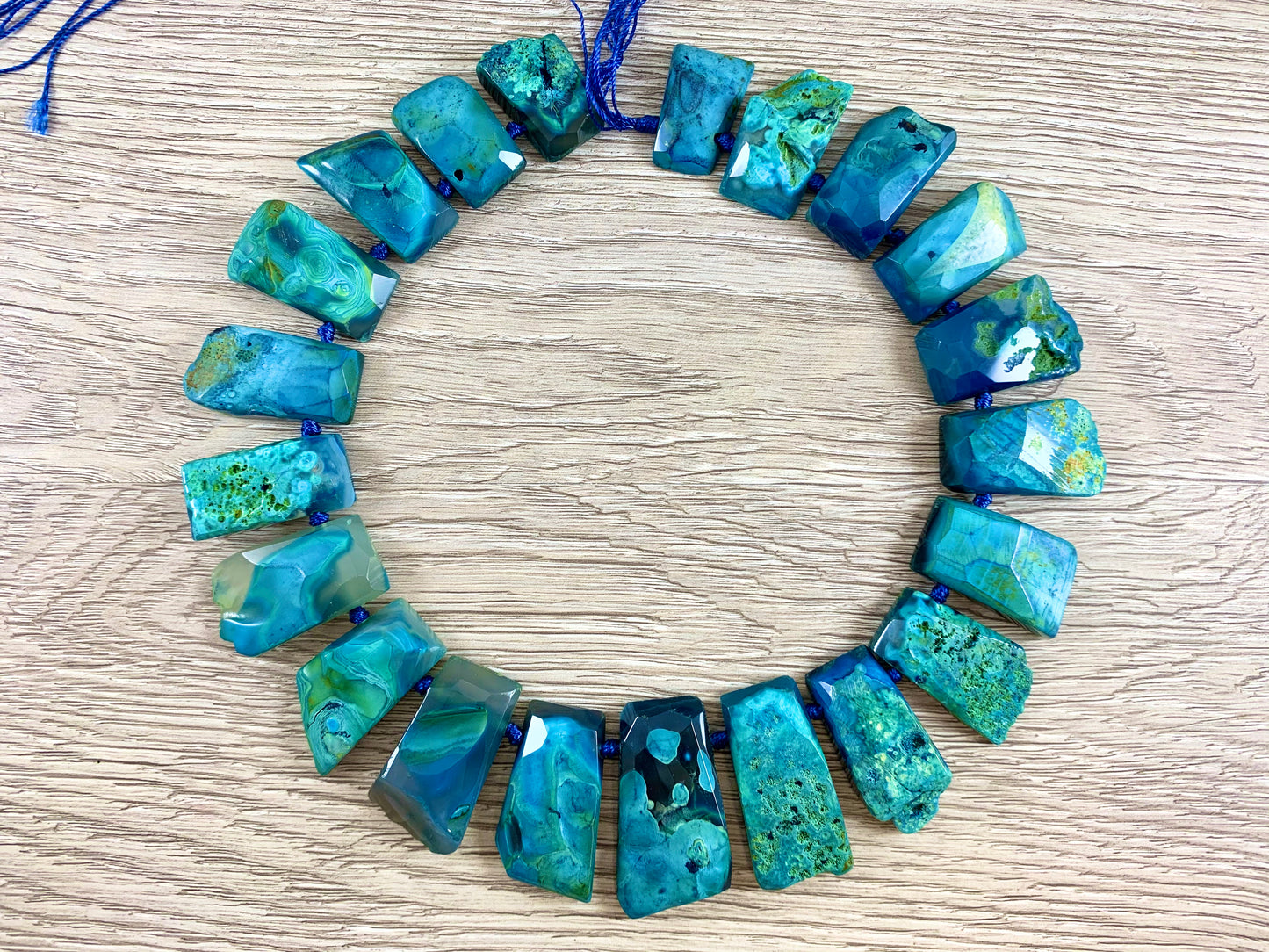 Agate Top Drilled Trapezoid Strand