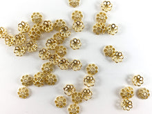 Load image into Gallery viewer, 18K Gold Plated Flower Bead Caps 8mm 50PCS
