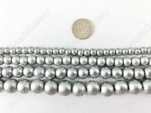 Load image into Gallery viewer, Silver Coated Wood Beads Round Smooth Natural Beads 15&quot;-16&quot;
