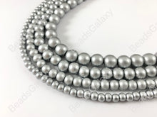 Load image into Gallery viewer, Silver Coated Wood Beads Round Smooth Natural Beads 15&quot;-16&quot;
