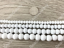 Load image into Gallery viewer, White Coated Wood Beads Round Smooth Natural Beads 15&quot;-16&quot;
