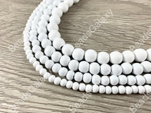 Load image into Gallery viewer, White Coated Wood Beads Round Smooth Natural Beads 15&quot;-16&quot;
