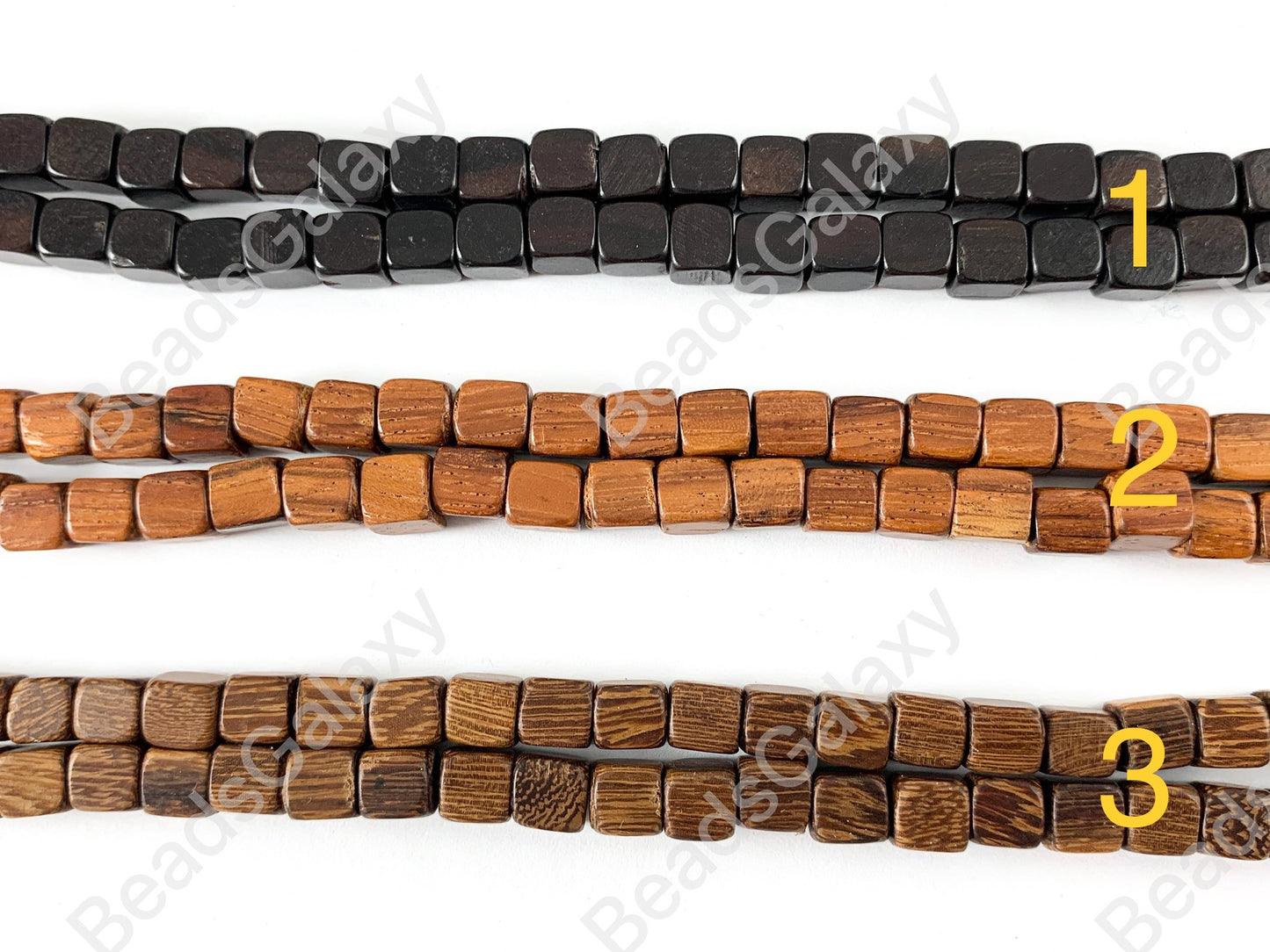 Wood Beads Cube Square Smooth Natural Beads 15"-16"