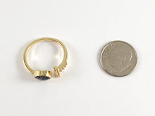 Cargar imagen en el visor de la galería, Anillo frontal abierto ajustable de concha blanca rosada en forma de T de concha de abulón en cobre chapado en oro real de 18 quilates, 5 piezas
