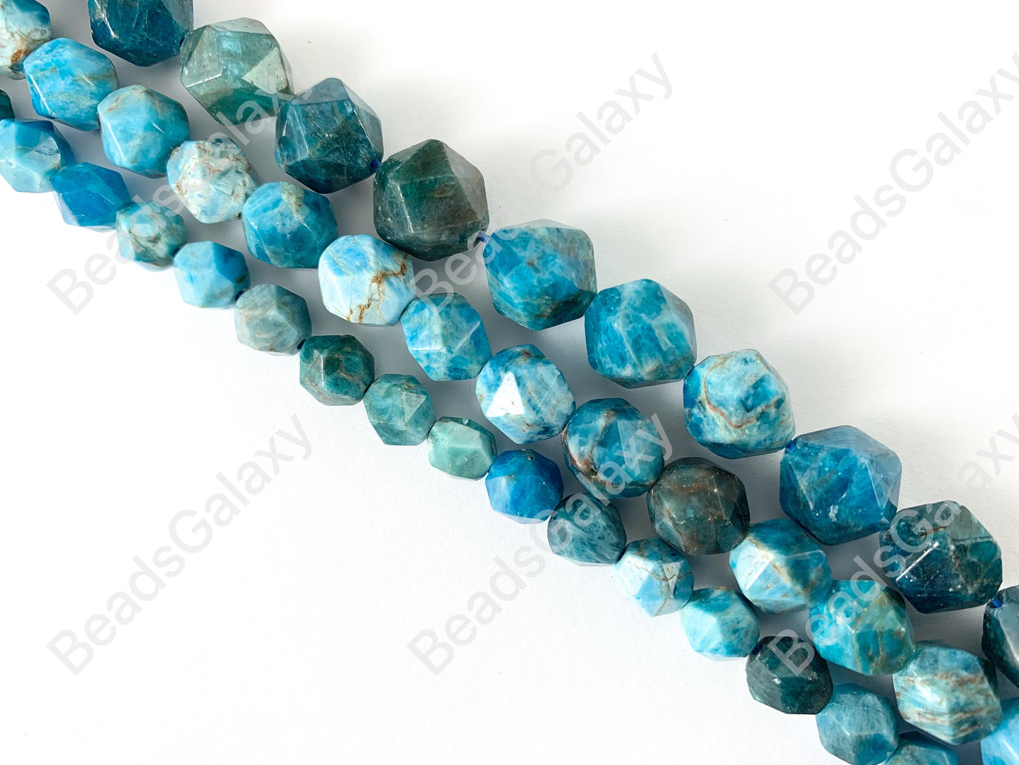 Handcut Apatite Starcut Faceted Natural Gemstone Beads Around 15" 8mm 10mm 12mm