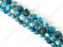 Load image into Gallery viewer, Handcut Apatite Starcut Faceted Natural Gemstone Beads Around 15&quot; 8mm 10mm 12mm
