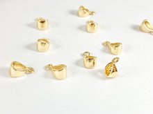 Load image into Gallery viewer, Bails for Pendants in 18K Gold plated Copper in Open Loop 10pcs
