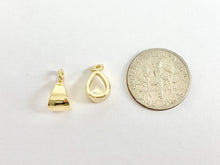 Load image into Gallery viewer, Bails for Pendants in 18K Gold plated Copper in Open Loop 10pcs
