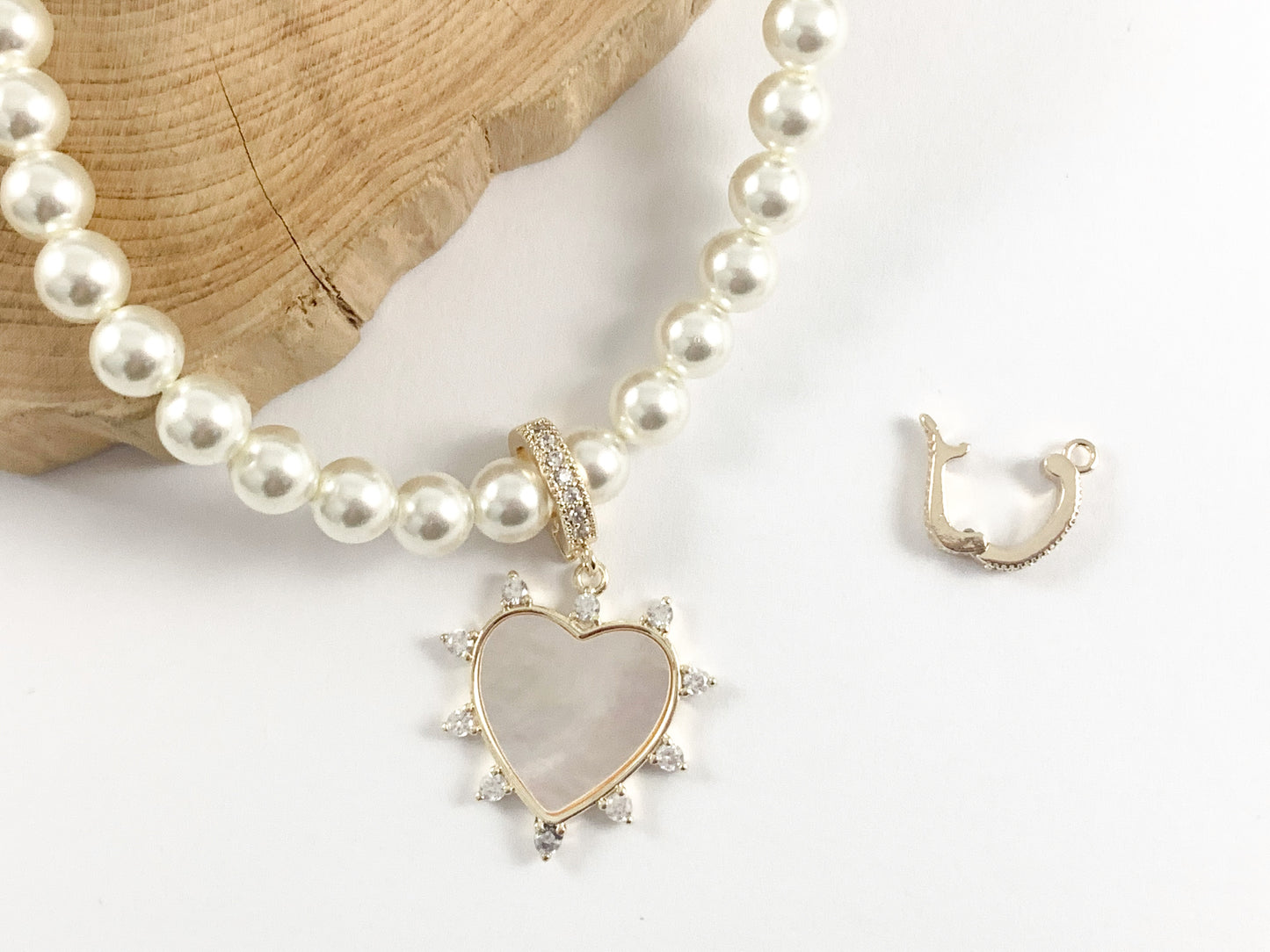 Bails for Pendants in 18K Gold or Silver plating CZ Pave Dainty Snap Open Bails 8 pcs