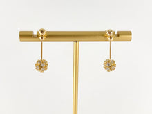 Cargar imagen en el visor de la galería, Real 18K Gold Plated CZ Pave Bead Ball Drop Earring Studs Over Copper 3 pairs
