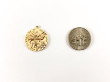 Load image into Gallery viewer, Real Gold 18K Plated Micro CZ Bee Coin Pave Charm Over Brass 8pcs
