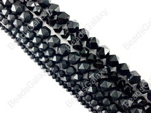 Load image into Gallery viewer, Handcut Black Onyx Starcut Faceted Natural Gemstone Beads Around 15&quot;
