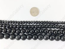 Load image into Gallery viewer, Black Coated Wood Beads Round Smooth Natural Beads 15&quot;-16&quot;
