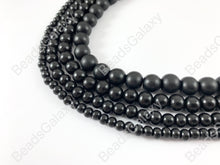 Load image into Gallery viewer, Black Coated Wood Beads Round Smooth Natural Beads 15&quot;-16&quot;
