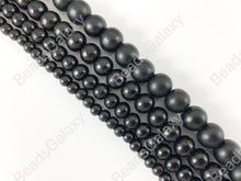 Load image into Gallery viewer, Black Coated Wood Beads Round Smooth Natural Beads 15&quot;-16&quot;
