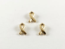 Load image into Gallery viewer, Real Gold 18K Plated Breast Cancer Awareness Ribbon Charms Over Brass 20pcs
