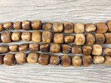 Load image into Gallery viewer, Brown Hand Cut Bone Nugget Beads
