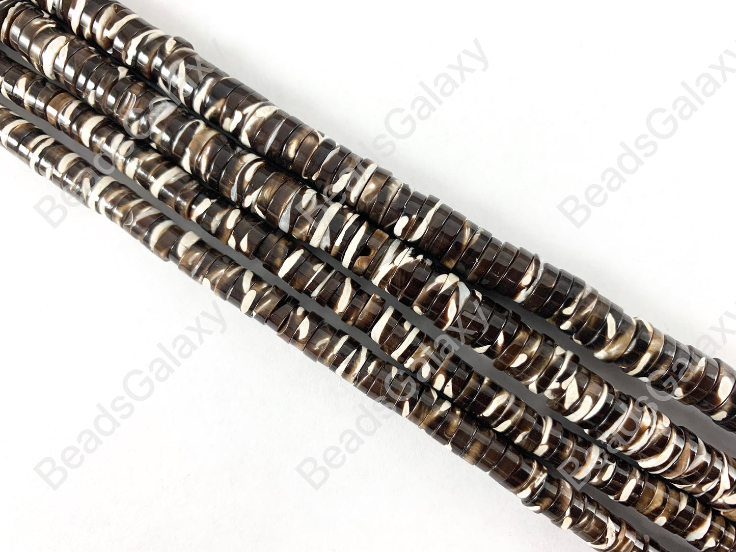 Natural Brown Lip Shell Heishi Spacer Beads Around 15-16"