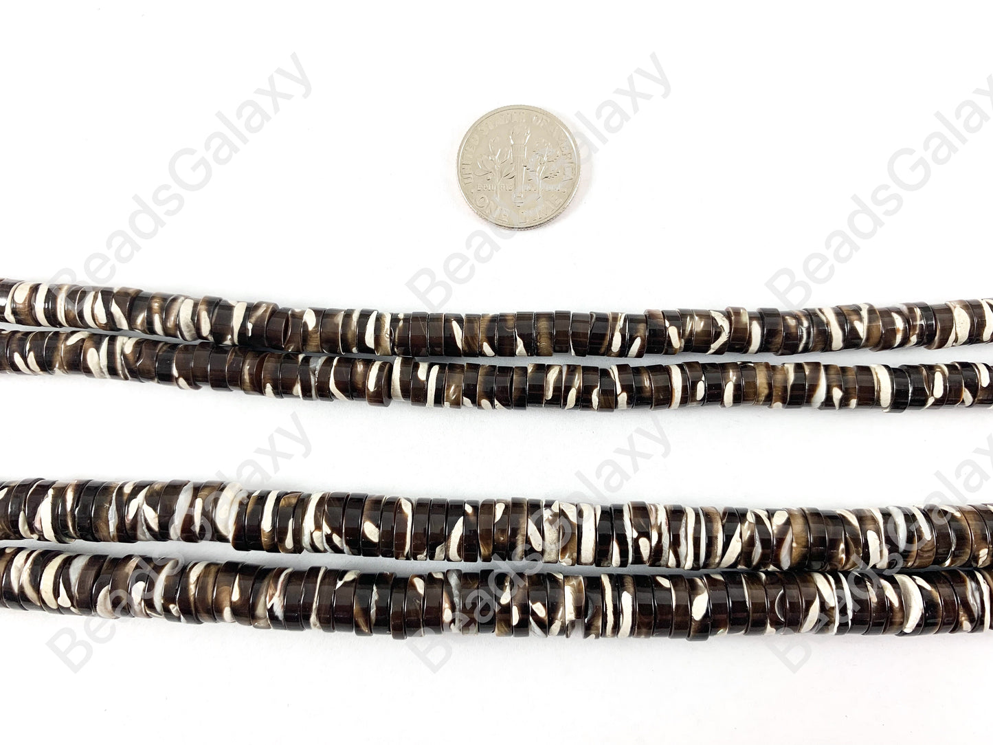 Natural Brown Lip Shell Heishi Spacer Beads Around 15-16"