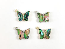 Load image into Gallery viewer, Real Gold/Platinum Plated 18K CZ Pave Abalone Butterfly Charm Pendant Over Copper 6pcs
