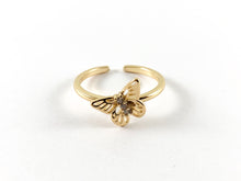 Load image into Gallery viewer, Real 18K Gold and Platinum Plated CZ Pave Adjustable Butterfly Ring 4pcs
