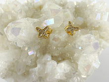 Load image into Gallery viewer, 18K Gold Plated CZ Pave Butterfly Earring Stud Over Copper 5 pairs
