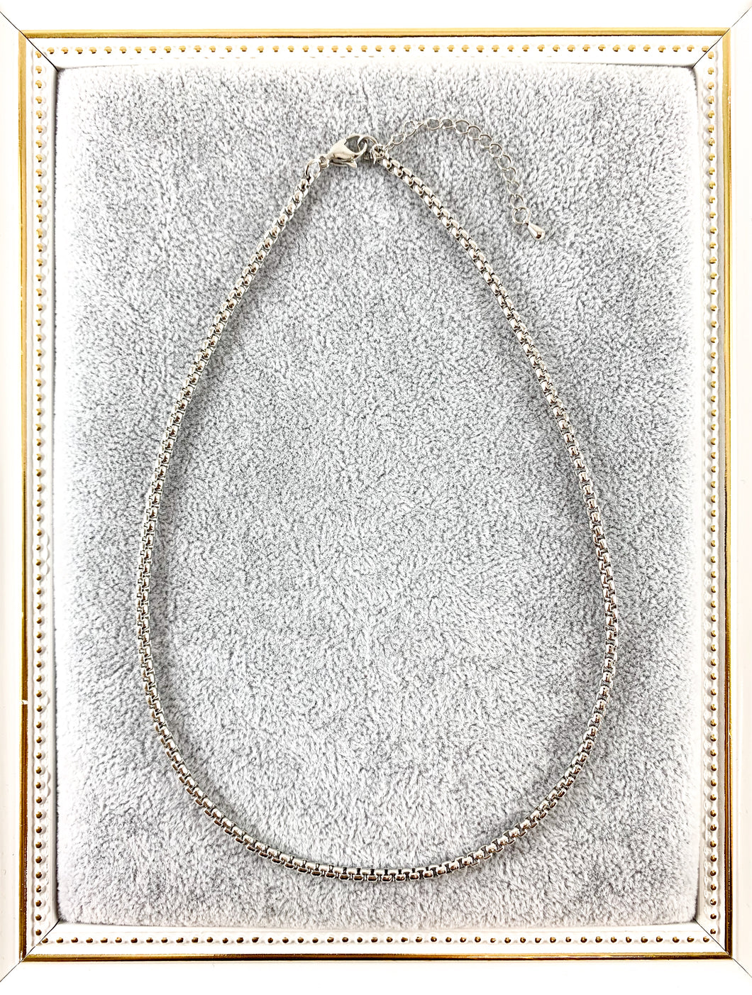 Delicate 18K Gold/Platinum Plated Dainty Minimalist Box Chain Necklace