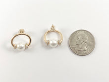 Load image into Gallery viewer, Elegant Pearl Circle Stud Earrings in 18K Gold or Silver plated Copper 3 pairs
