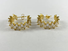 Load image into Gallery viewer, 18K Gold and Platinum Plated Earring Cluster Hoops Over Copper 2 pairs
