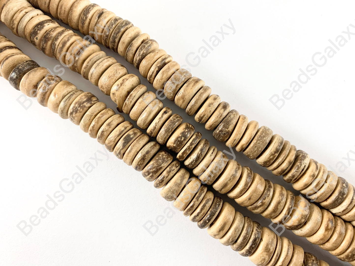 Natural Coconut Shell Rustic Heishi Spacer Beads Around 15-16"