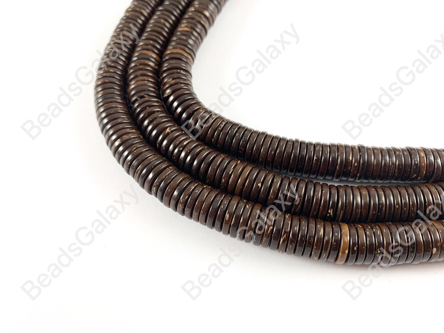 Natural Brown Coconut Shell Heishi Spacer Beads Around 12-13"