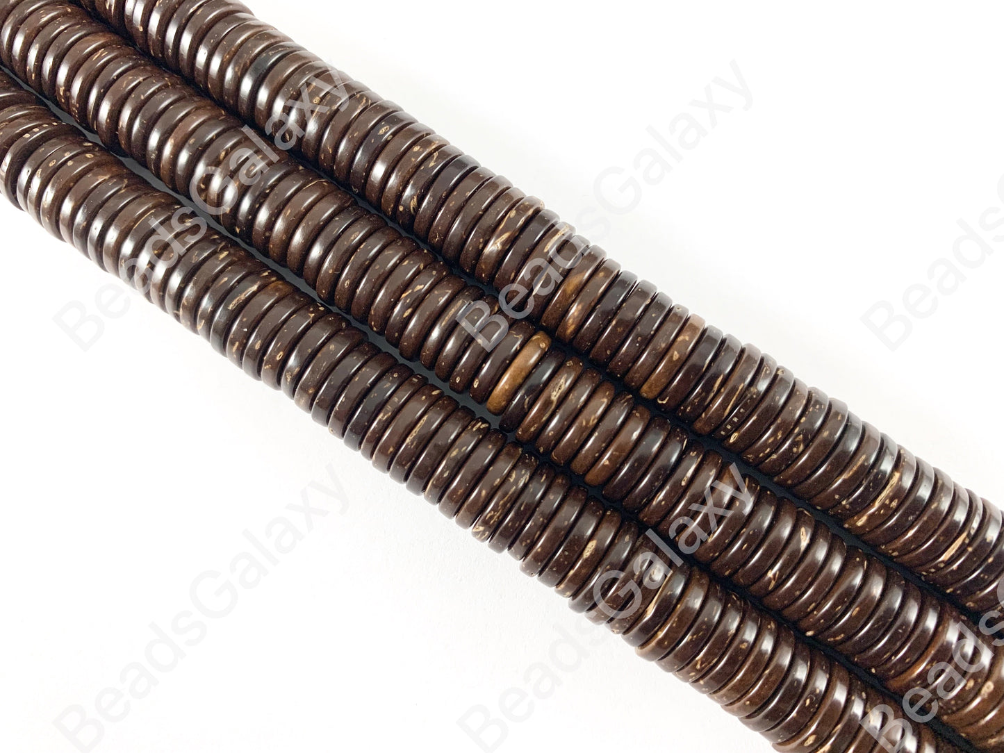 Natural Brown Coconut Shell Heishi Spacer Beads Around 12-13"