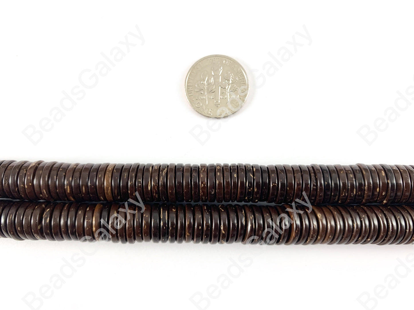 Natural Brown Coconut Shell Heishi Spacer Beads Around 12-13"