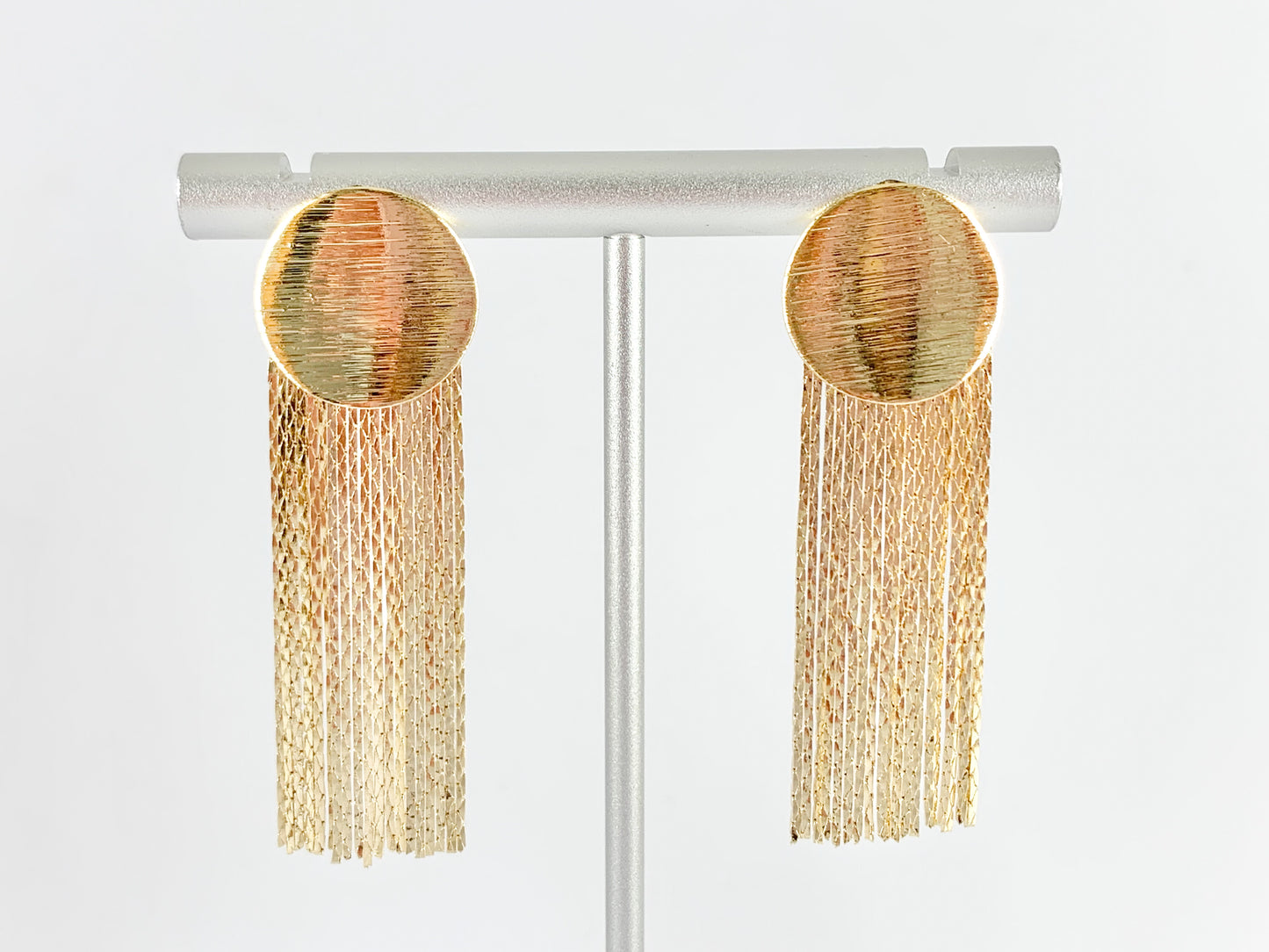 Lindos aretes con borlas y círculos de monedas con flecos en oro de 18 quilates o cobre bañado en plata, 3 pares