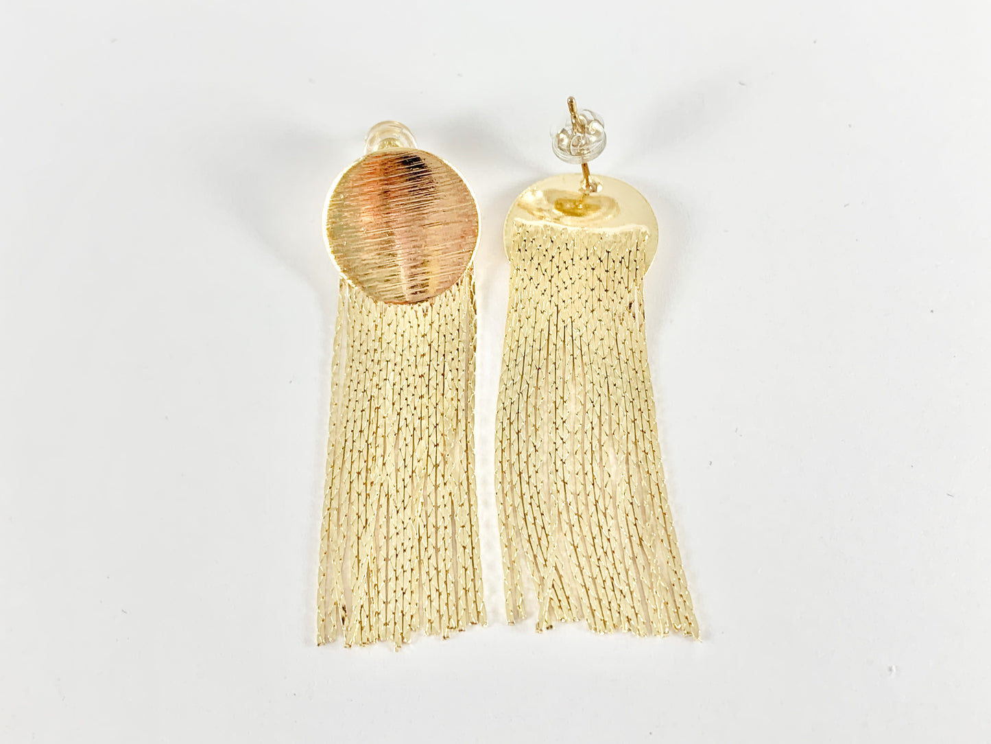 Lindos aretes con borlas y círculos de monedas con flecos en oro de 18 quilates o cobre bañado en plata, 3 pares