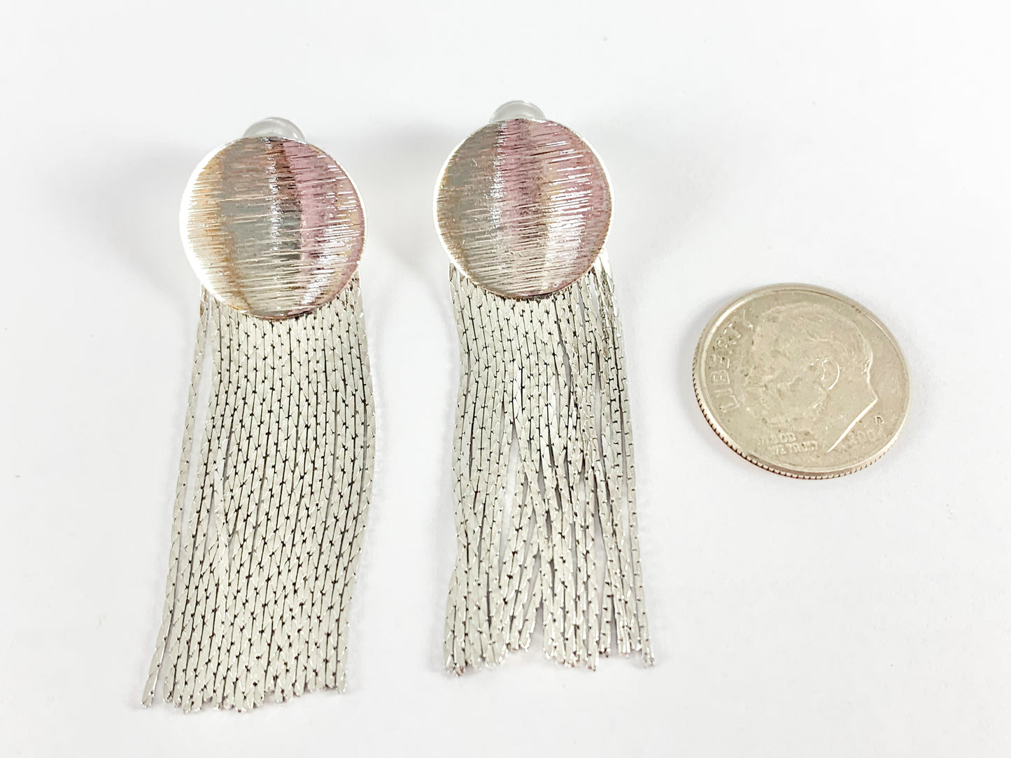 Lindos aretes con borlas y círculos de monedas con flecos en oro de 18 quilates o cobre bañado en plata, 3 pares