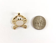 Load image into Gallery viewer, Real Gold 18K Plated Micro CZ Pave Rhinestone Shell Crab Pendant Charm Over Brass 6pcs
