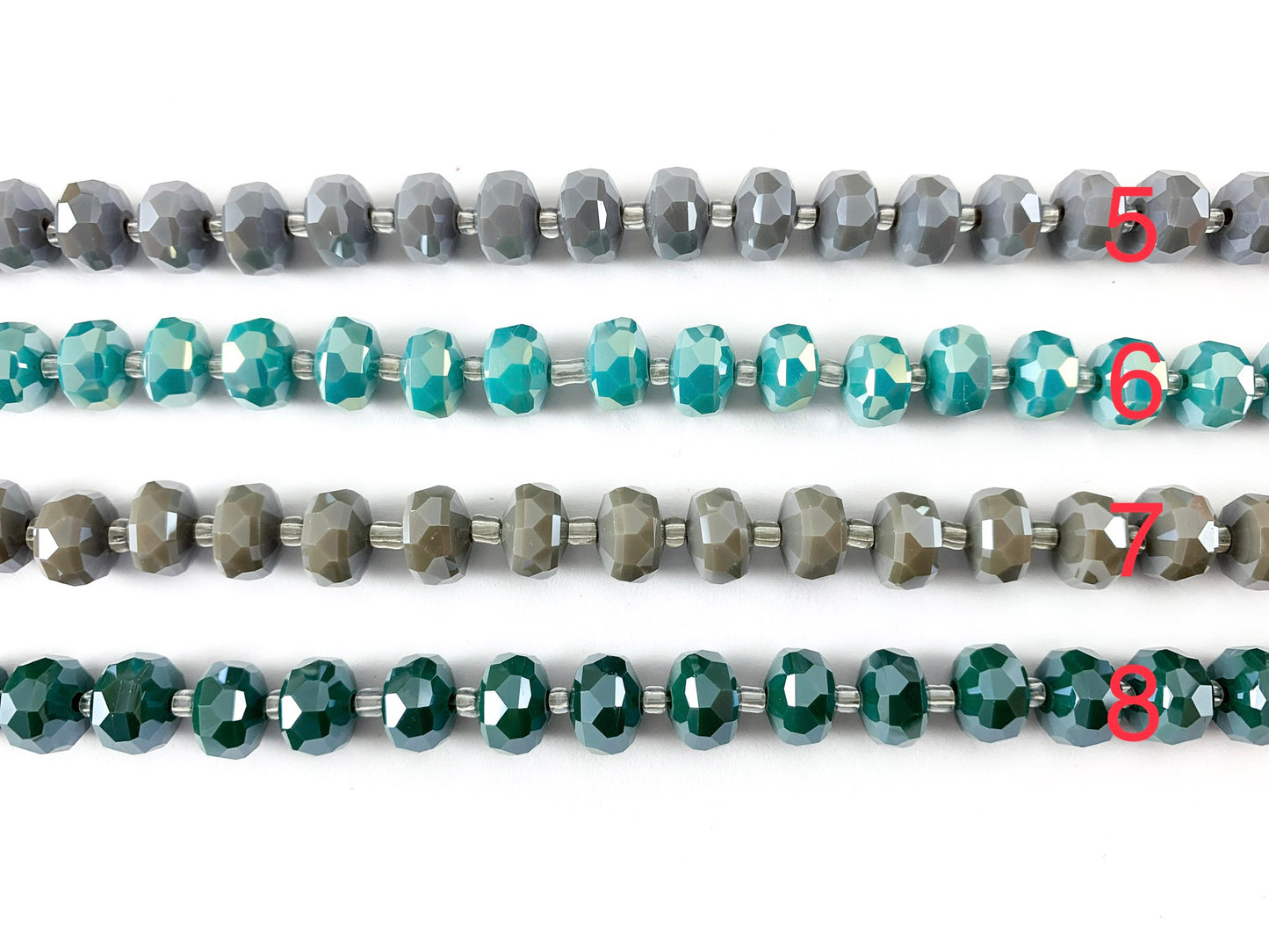 Crystal Faceted Shiny 10mm Dyed Glass Heishi/ Wheel/ Rondelle Crystal Beads (12 Colors Available!!!)