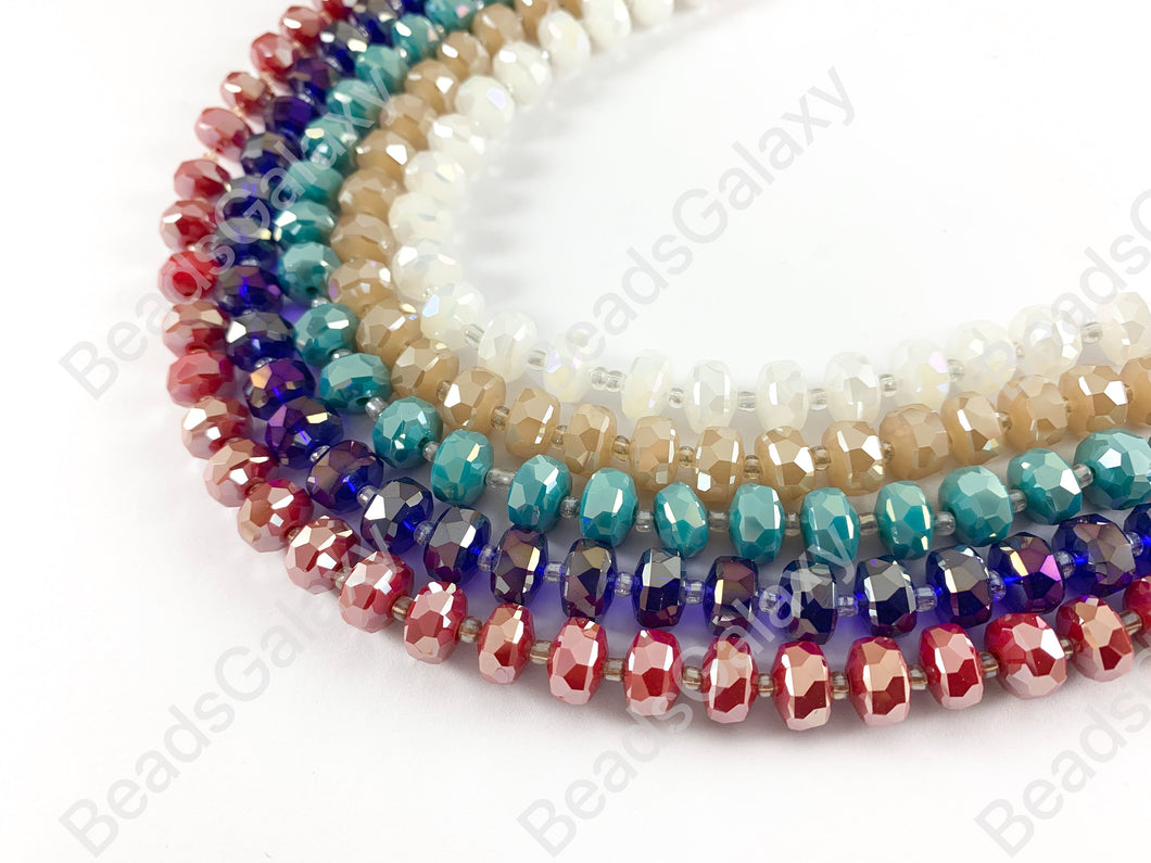 Crystal Faceted Shiny 10mm Dyed Glass Heishi/ Wheel/ Rondelle Crystal Beads (12 Colors Available!!!)