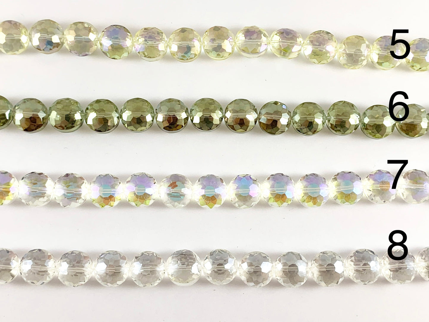 Faceted Shiny 12mm Glass Coin Crystal Strands