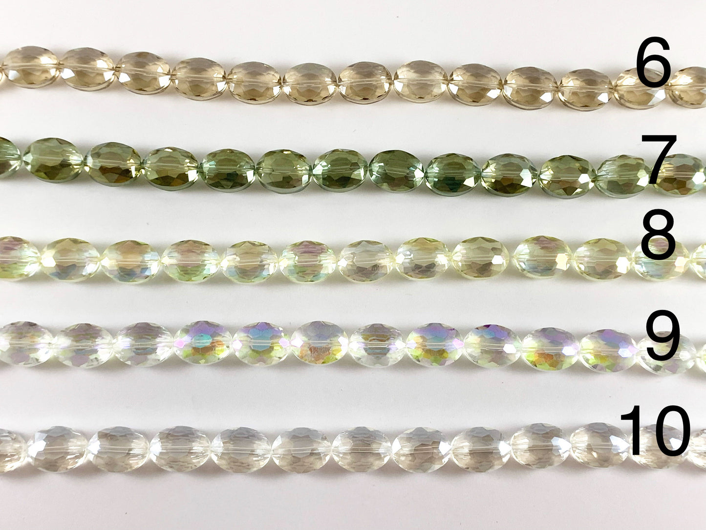 Faceted Shiny 12x16mm Dyed Glass Oval Crystal Strands