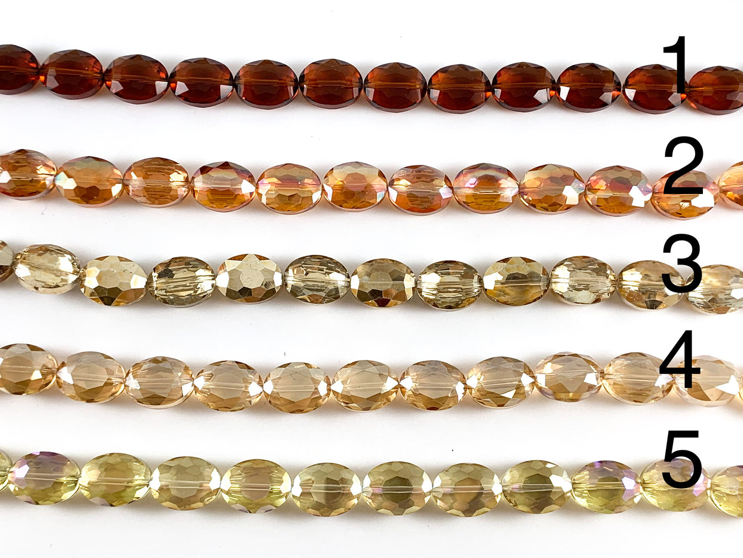 Faceted Shiny 12x16mm Dyed Glass Oval Crystal Strands