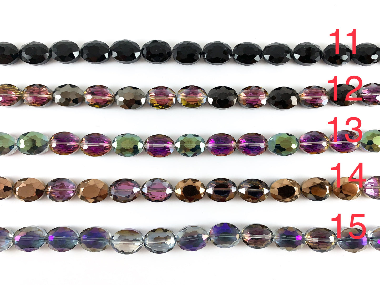 Faceted Shiny 12x16mm Dyed Glass Oval Crystal Strands