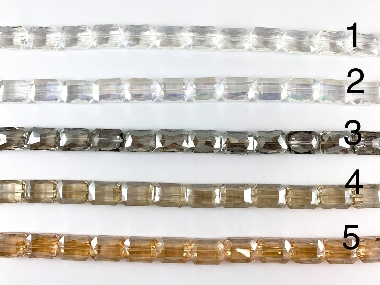 Faceted Shiny 13x18mm Dyed Glass Rectangle Crystal Strands