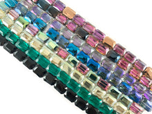 Load image into Gallery viewer, Faceted Shiny 13x18mm Dyed Glass Rectangle Crystal Strands
