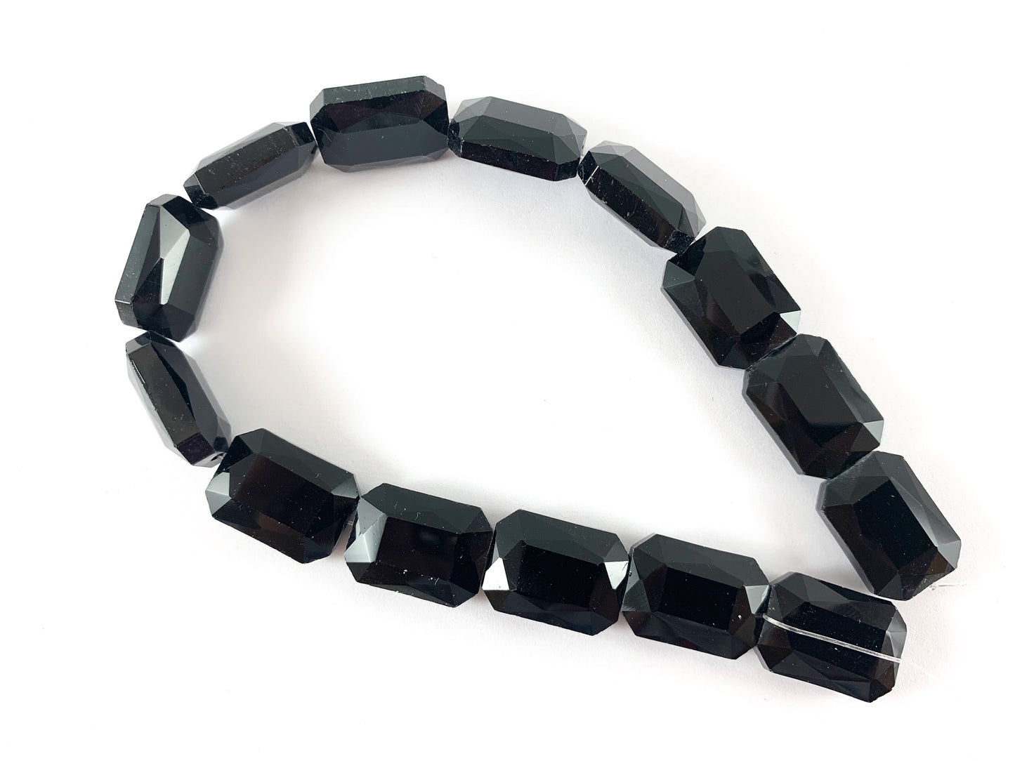 Faceted Shiny 13x18mm Dyed Glass Rectangle Crystal Strands