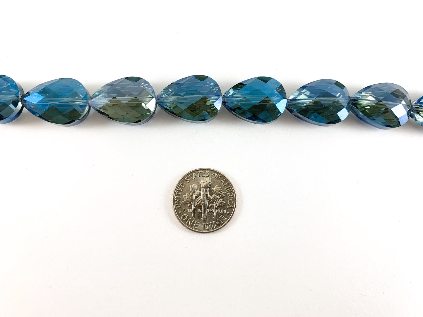 Faceted Shiny 13x18mm Dyed Glass Teardrop Crystal Strands