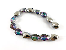 Load image into Gallery viewer, Faceted Shiny 13x18mm Dyed Metallic Glass Teardrop Crystal Strands
