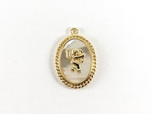 Load image into Gallery viewer, Real Gold 18K Plated Shell Cupid Oval Pendant Charm Over Brass 6pcs
